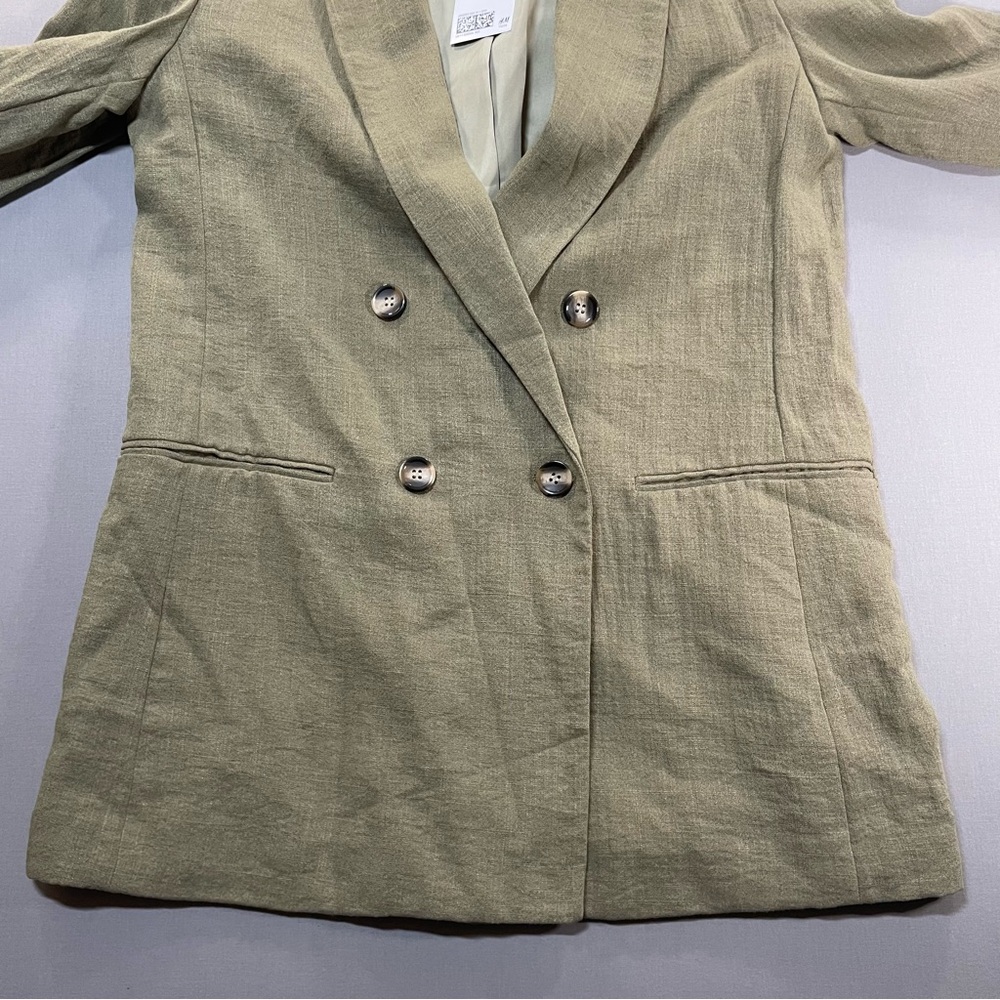 NWT H&M Lightweight Double Breasted Single Button Blazer Jacket - Womens Small - Picture 9 of 15